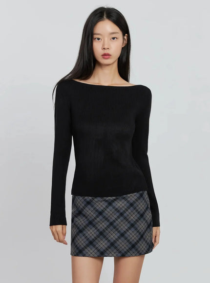 Chic Boat Neck Sweater IN507