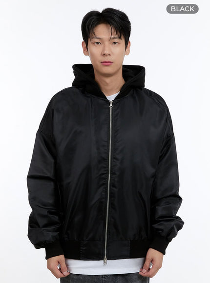 mens-oversized-bomber-jacket-ig427 / Black