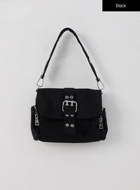 buckle-shoulder-bag-is327 / Black