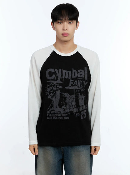 mens-retro-long-sleeve-shirt-ig519 / Black