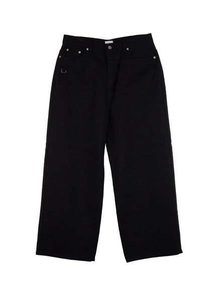 mens-comfortable-wide-fit-solid-color-pants-ij517 / Black