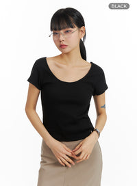 basic-cotton-short-sleeve-im414 / Black