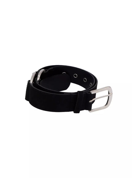 unisex-ring-buckle-belt-in507 / Black