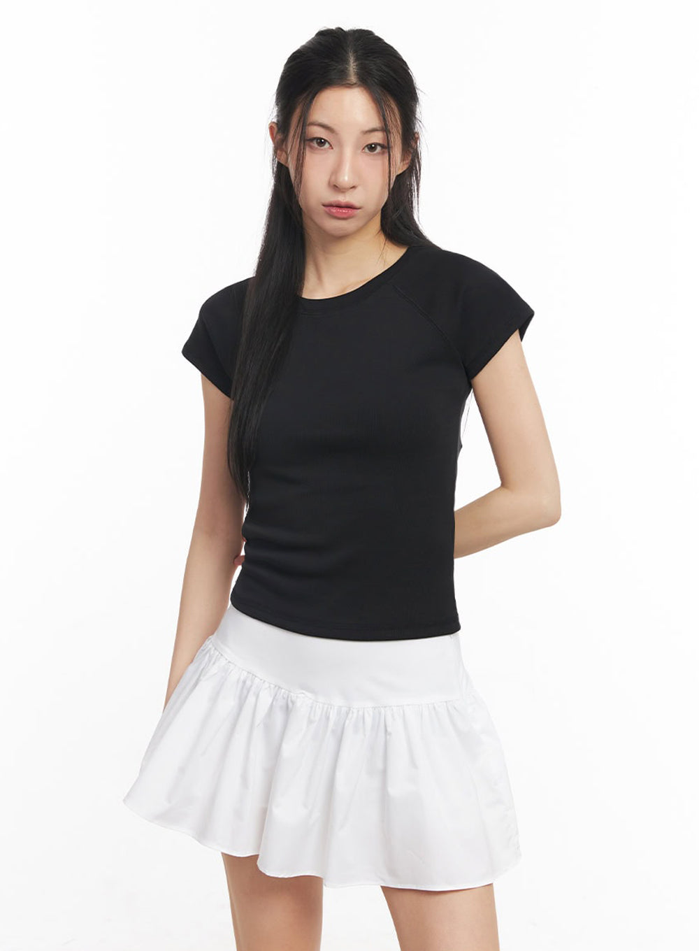 essential-cotton-raglan-top-iy529 / Black