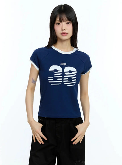 graphic-two-tone-tee-iu523 / dark blue