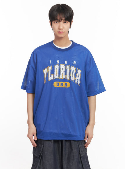 mens-oversized-graphic-mesh-t-shirt-ia510 / Blue