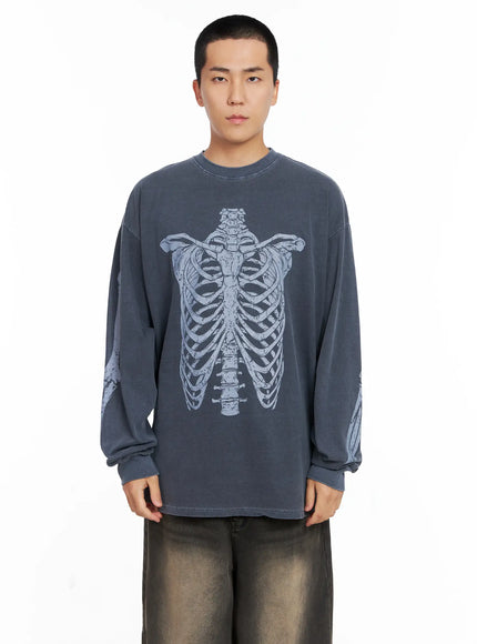 mens-pigment-graphic-long-sleeve-tee-is502 / Blue