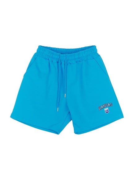 mens-embroidered-cotton-sweatshorts-ia518 / Blue