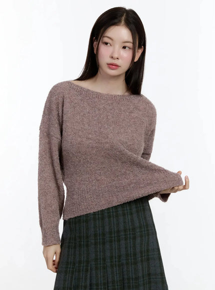 off-shoulder-knit-sweater-id526 / Brown