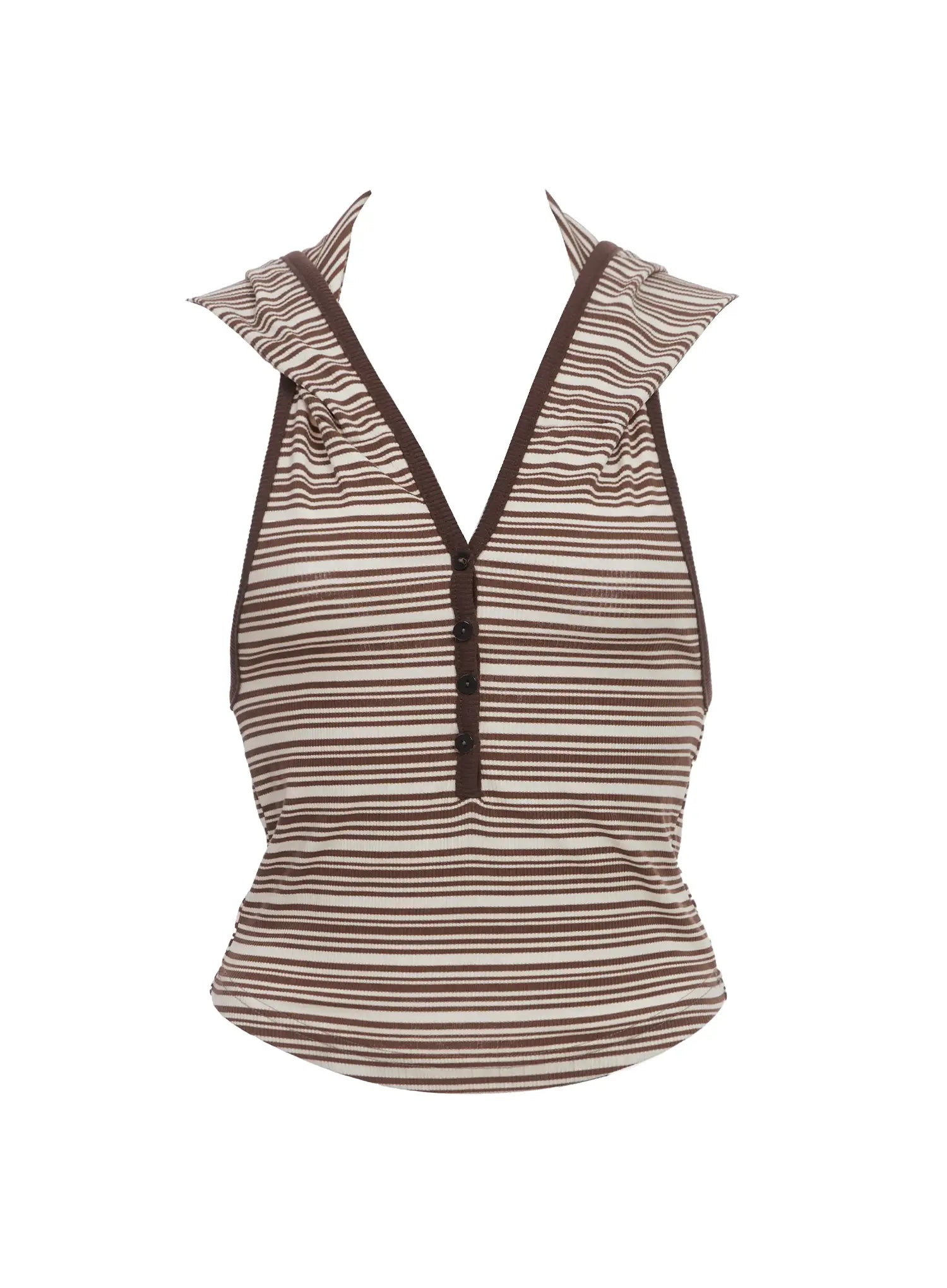 sail-striped-halter-top-ic503 / Brown