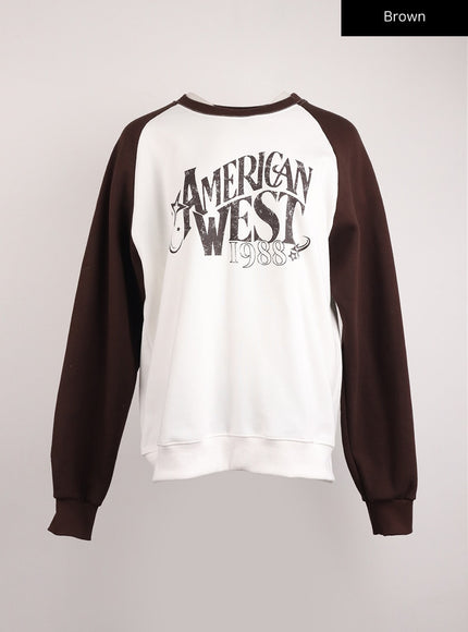 american-west-1988-oversized-raglan-long-sleeve-ij411 / Brown