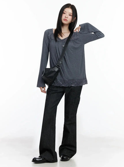 vintage-style-lace-blouse-im509 / Dakr gray