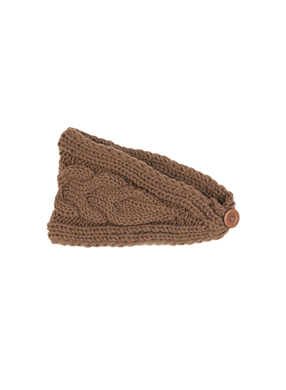 cable-knit-headband-in427 / Dark beige