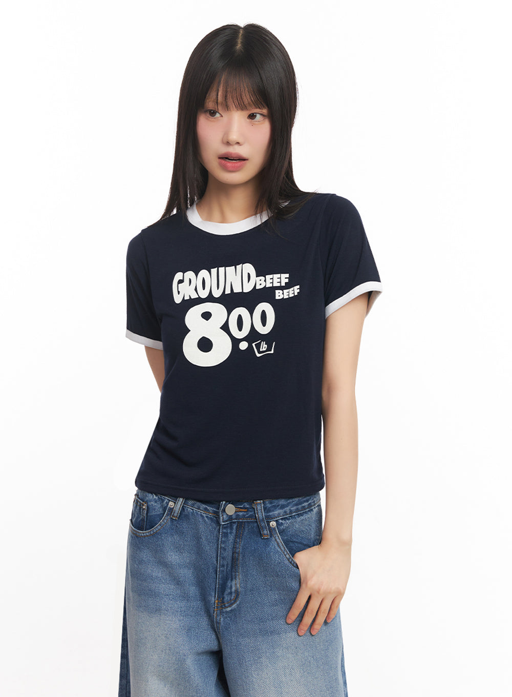 ground-graphic-crop-top-iy502 / Dark blue