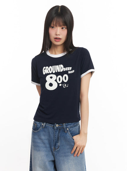 ground-graphic-crop-top-iy502 / Dark blue
