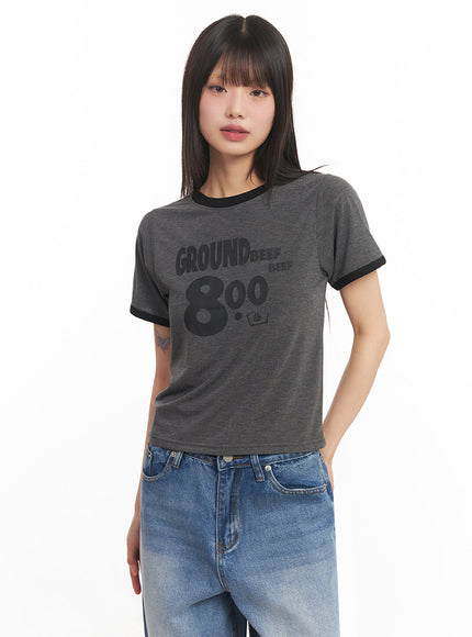 ground-graphic-crop-top-iy502 / Dark gray