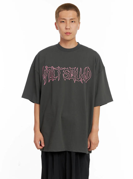 mens-oversized-graphic-tee-il521 / Dark gray