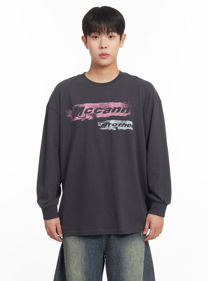 mens-mccann-graphic-long-sleeve-t-shirt-ia525 / Dark gray