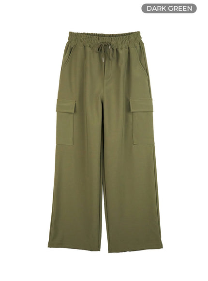 mens-wide-fit-cargo-pocket-pants-io428 / Dark green