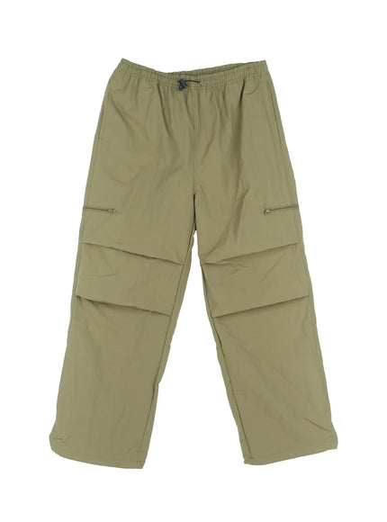 mens-wide-fit-parachute-pants-iu518 / Dark green
