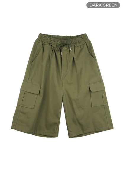 mens-cargo-midi-shorts-il418 / Dark green