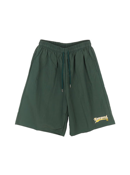 mens-new-york-graphic-wide-fit-shorts-ia518 / Dark green
