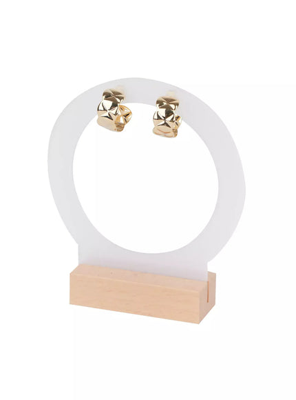 cushion-hoop-earrings-ij508 / Gold