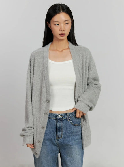 alpaca-knit-cardigan-ij505 / Gray