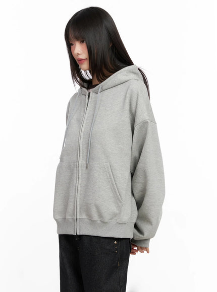 oversized-zip-up-hoodie-in503 / Gray
