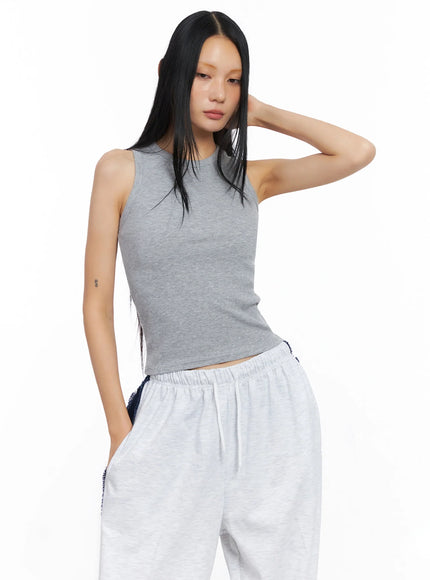 Ribbed Sleeveless Crop Top CO517