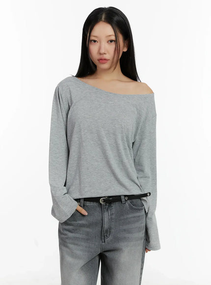 casual-fleece-loose-fit-long-sleeve-tee-id526 / Gray