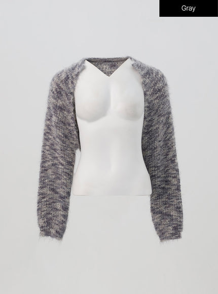 chunky-knit-bolero-is327 / Gray