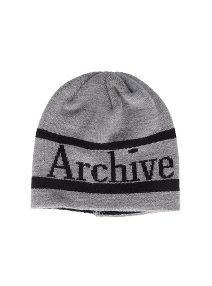 mens-archive-logo-beanie-iy505 / Gray