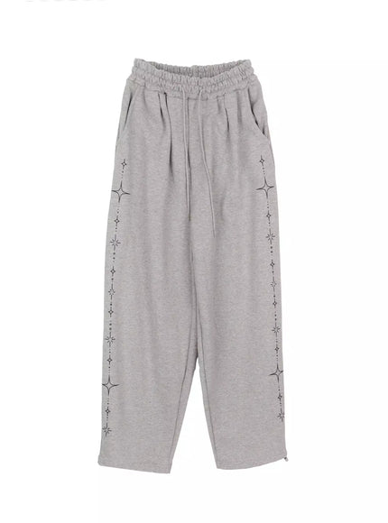star-embroidered-sweatpants-iy515 / Gray