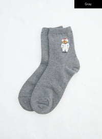 graphic-midi-socks-in316 / Gray