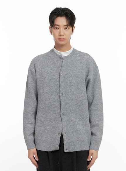 mens-solid-buttoned-sweater-id406 / Gray