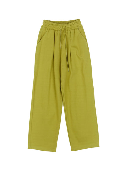 Cotton Pintuck Wide-Fit Sweatpants IY516