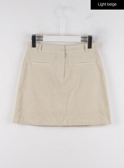corduroy-mid-waist-mini-skirt-id315 / Light beige