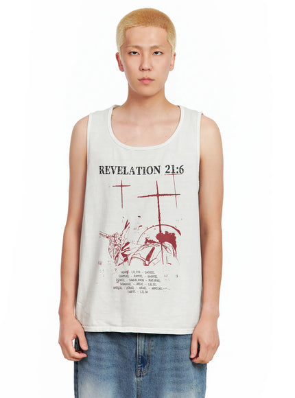mens-graphic-sleeveless-top-il511 / White