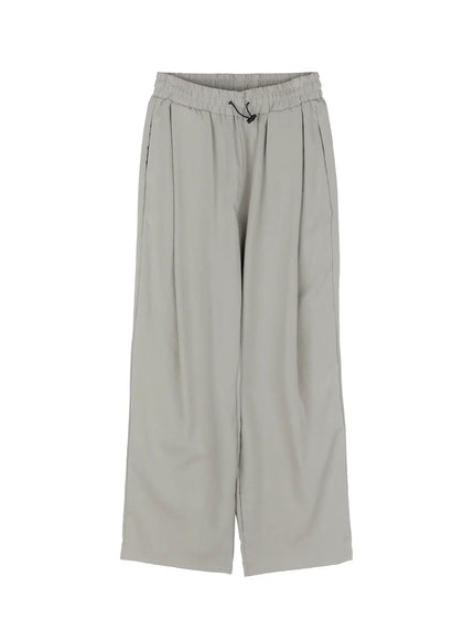 mens-linen-pintuck-slacks-ig511 / Light gray