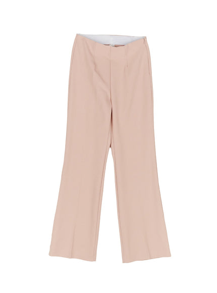 high-waisted-bootcut-slacks-iy508 / Pink