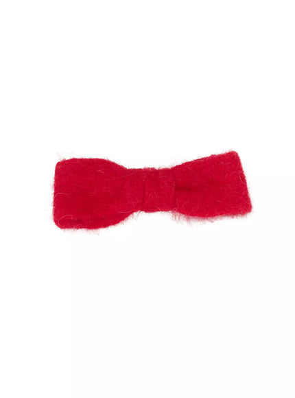soft-angora-bow-hair-clip-id526 / Red
