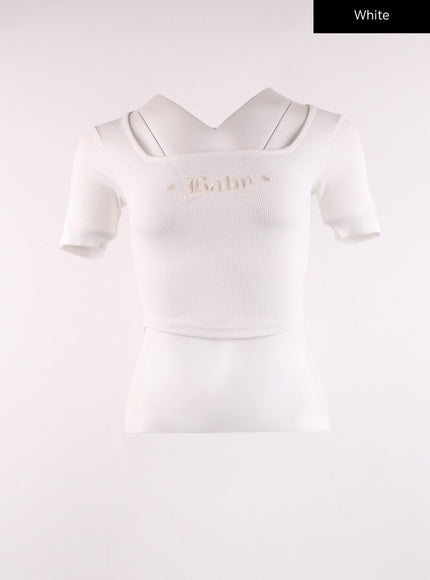 y2k-square-neck-baby-crop-top-ij430 / White