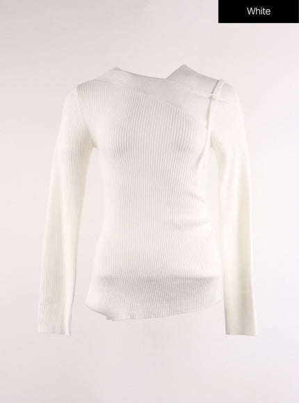 unbalanced-basic-sweater-if402 / White