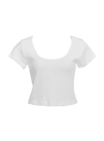 cotton-casual-scoop-tee-ic503 / White