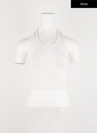 solid-halter-tank-top-id305 / White