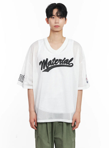 mens-embroidered-mesh-graphic-tee-iu526 / White