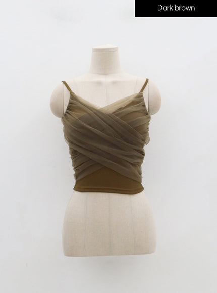 Mesh Detail Crop Sleeveless Top IN25