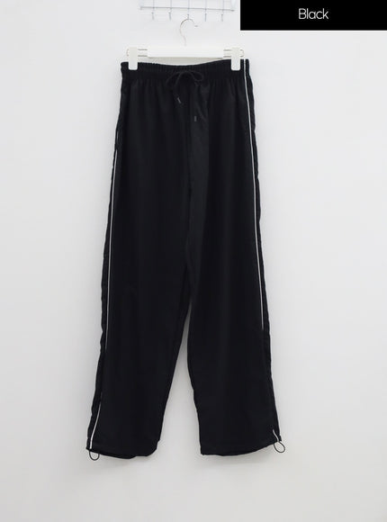 Drawstring Nylon Track Pants IF315