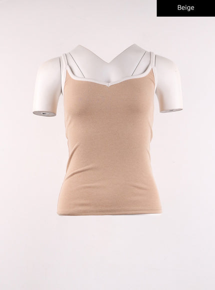 solid-two-tone-camisole-ij430 / Beige